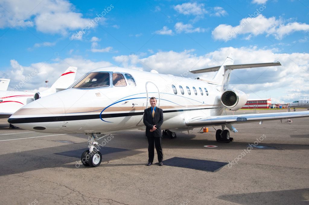 Businessman at Corporate Jet