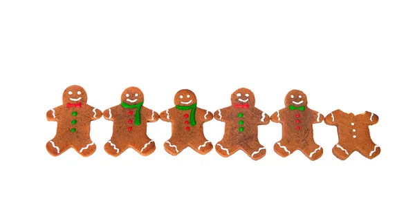 Gingerbread men in a row — Stock Photo, Image