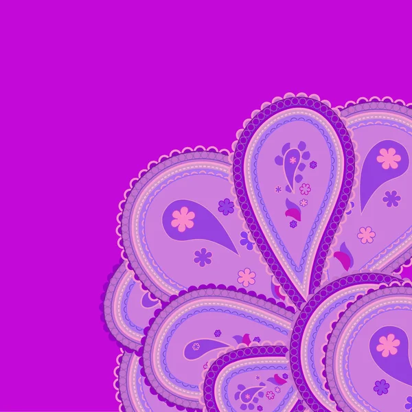 Abstraktes violett-lila Ornament mit Paisleys — Stockvektor