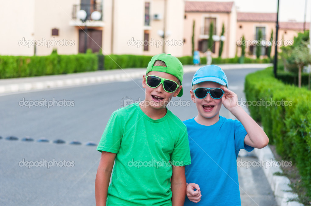 Two boys in the neighborhood