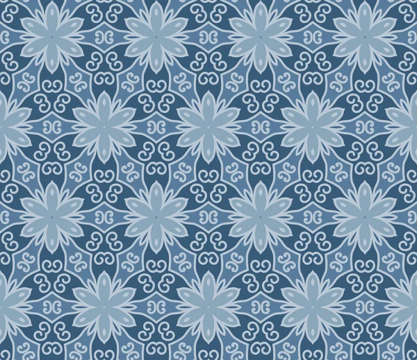 Patroon met blauwe bloemen — Stockvector