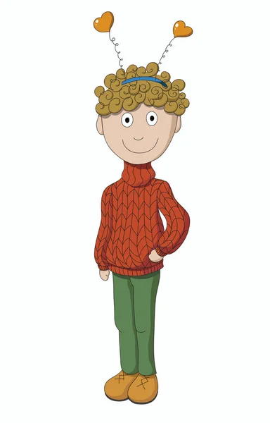 Boy in a sweater — Stock Vector