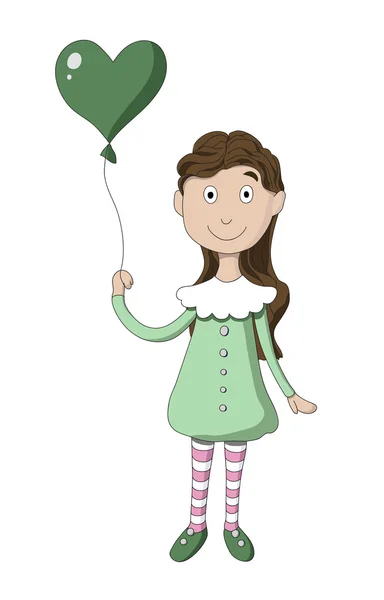 Fille avec ballon — Image vectorielle