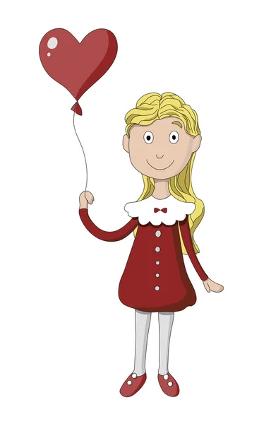 Girl with balloon — Stock Vector