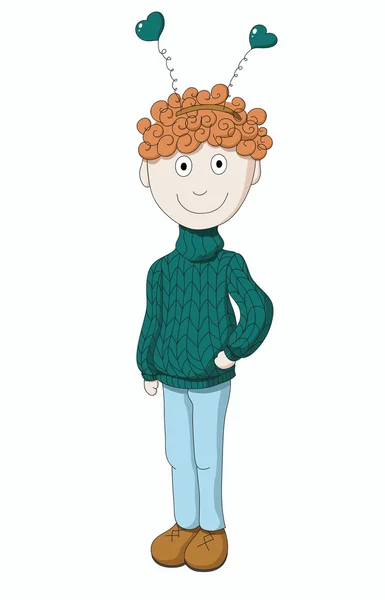 Boy in a sweater — Stock Vector