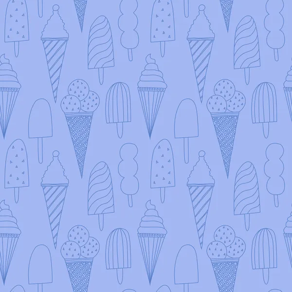 Seamless pattern with ice cream — Stock Vector