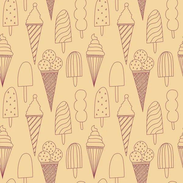 Motif sans couture avec crème glacée — Image vectorielle