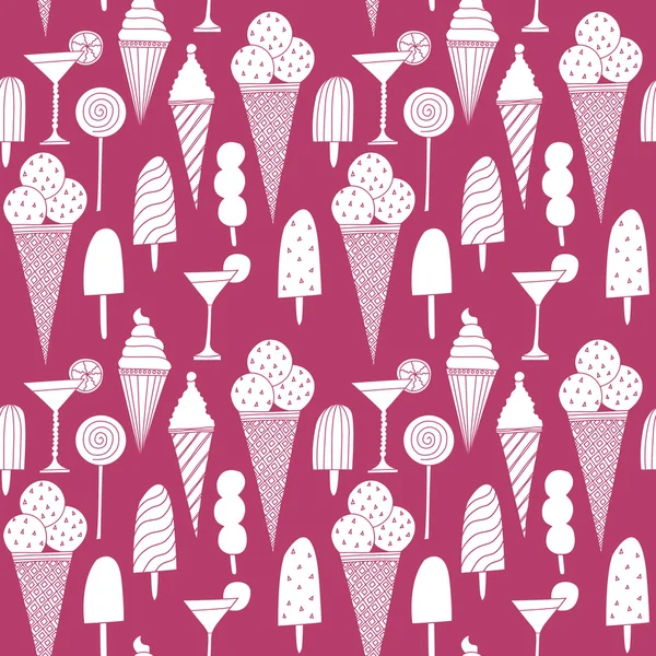Seamless pattern with ice cream — Stock Vector