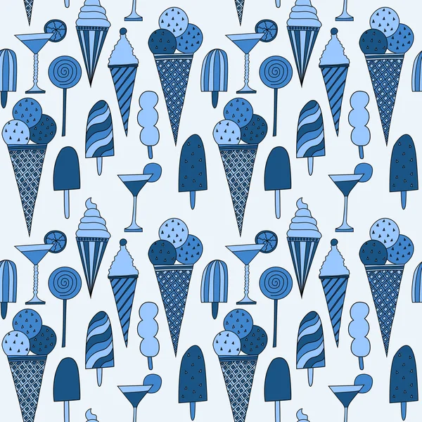 Seamless pattern with ice cream — Stock Vector