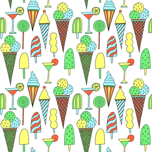 Seamless pattern with ice cream — Stock Vector