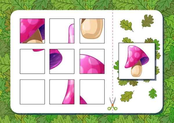 Imprimible juego de puzzle de página A4 con setas. Corta y juega. Ilustración vectorial — Vector de stock