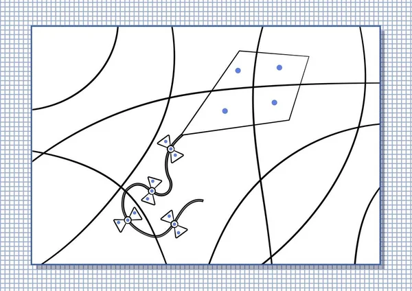 Çocuklar için Noktalar 'dan çizgi film boyama. Yazdırılabilir çalışma kağıdı. Uçurtma — Stok Vektör