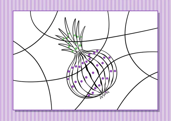 Cartoon Coloring Dots Kids Printable Worksheet Cartoon Onion — стоковый вектор