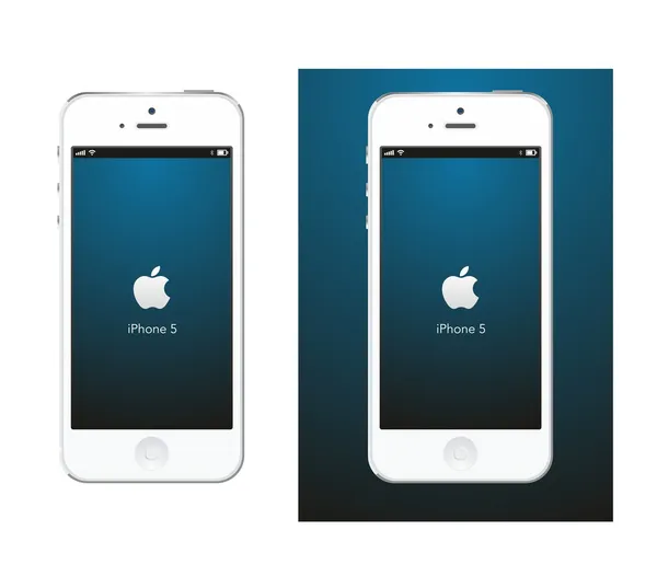 Apple iPhone 5 vector blanco — Vector de stock