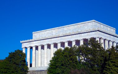 Lincoln Anıtı ile açık mavi gökyüzü, washington dc, ABD