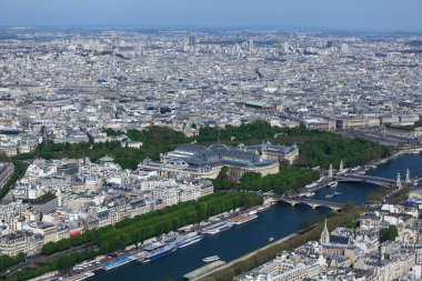 grand palais - havadan görünümden Eyfel Kulesi Tour Eiffel, paris, Fransa
