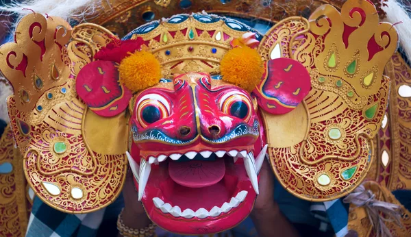 Barong dance mask of lion, Ubud, Bali, Indonesia — Stockfoto