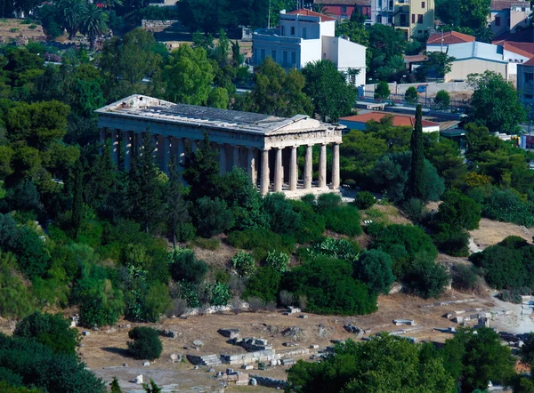 Blick auf den Tempel des Hephaistos von der Akropolis, Athen, Griechenland — Stockfoto