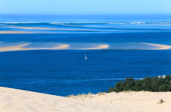 Pohled z nejvyšší Duna v Evropě - dune du pyla (pilat), arc — Stock fotografie