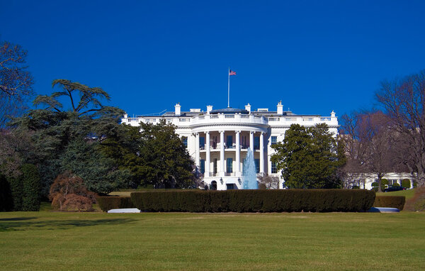 White house with clear blue sky, Washington DC, USA