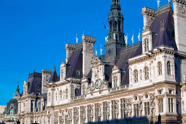 Kantoor van de burgemeester van Parijs - hotel de ville, Frankrijk — Stockfoto