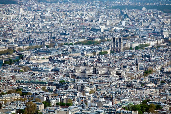Остров La Cite с собором Парижской Богоматери - вид с Эйфелевой башни, Париж, Франция — стоковое фото