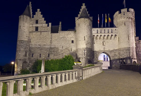 Medieval castle Het Steen (1200-1225), now sea museum, Antwerp, Belgium — Stock Photo, Image