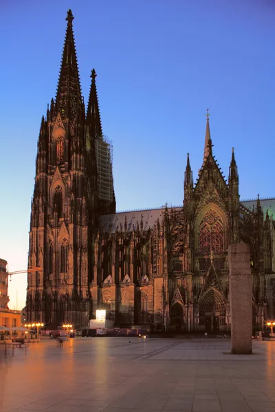 Kolínská katedrála v noci, německá — Stock fotografie