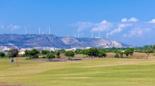 Képzés golf területén számos lövés, Ciprus — Stock Fotó