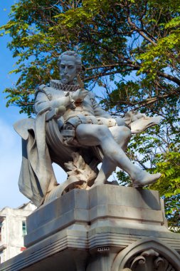 Statue of Miguel de Cervantes Saavedra (XIX c.), Havana, Cuba clipart