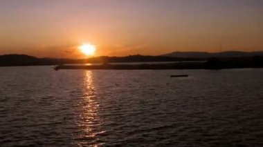 hızlandırılmış: sunset yakınındaki corfu, Yunanistan