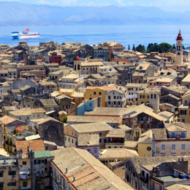 Havadan görünümü yeni kale Korfu, corfu Island, Yunanistan