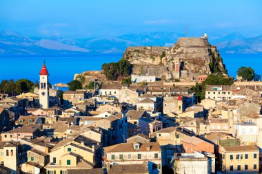 Havadan görünümü yeni kale Korfu, corfu Island, Yunanistan