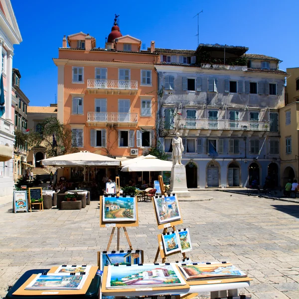 View of Heroes of Cypriot Struggle Square, Corfu, Greece — Stock Photo, Image
