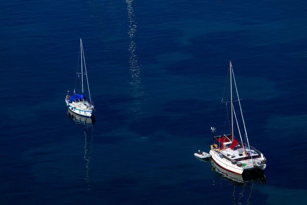 Puerto deportivo con yates, Kerkyra, Corfú, Grecia —  Fotos de Stock