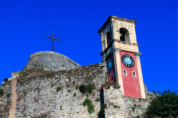 Torre inglesa Dentro de la vieja fortaleza, Kerkyra, isla de Corfú, Grecia —  Fotos de Stock