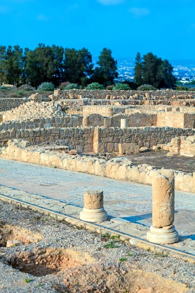 Antiguos mosaicos en el sitio arqueológico, Paphos, Chipre — Foto de Stock