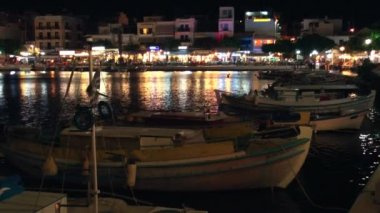 Lake voulismeni gece çekimi, agios nikolaos, Girit