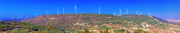 Panorama of Wind turbines generating electricity — Stock Photo, Image