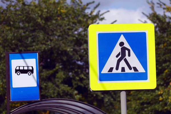 Sign Warning of Pedestrian Crossing — Stock Photo, Image
