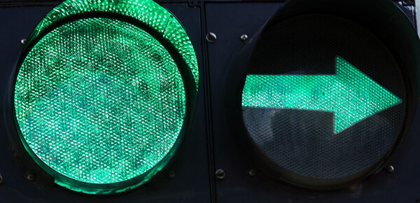 Green Traffic Light with Left Arrow