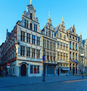 lonca evleri grote markt, antwerp, Belçika