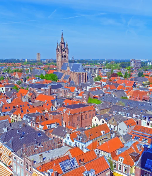 Vista aérea de la Ciudad Vieja, Delft, Holanda — Foto de Stock