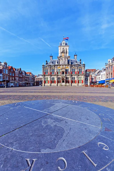 Vintage Building of City Hall, Delt, Holland — Stock Photo, Image