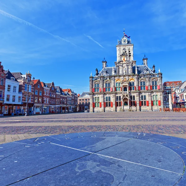 市庁舎、delt、オランダのヴィンテージの建物 — ストック写真