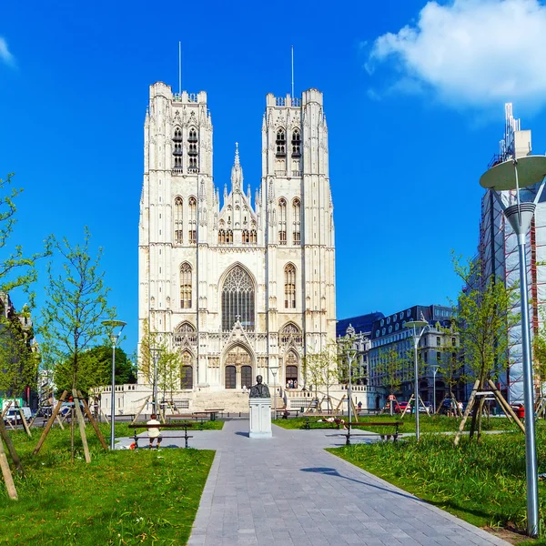 Fachada do Carhedral Gótico, Bruxelas — Fotografia de Stock