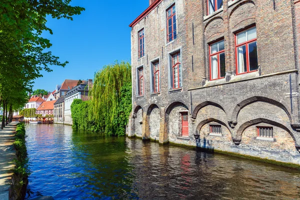 Dijver canal, Bruges, Belgium — Stock Photo, Image