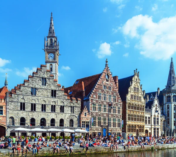 Graslei - Riverside of Ghent, Bélgica — Fotografia de Stock