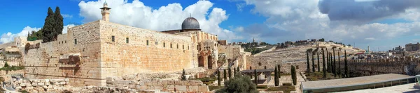 パノラマ - アリ-aqsa モスク寺院の台紙, エルサレムで — ストック写真