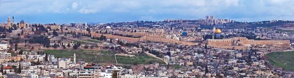 Panoráma - fal, a régi város, Jeruzsálem Stock Kép